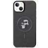 Karl Lagerfeld KLHMP15SHGKCNOK Karl&Choupette Glitter MagSafe pevné puzdro pre Apple iPhone 15, čierne