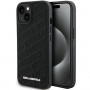 Karl Lagerfeld KLHCP15SPQKPMK Quilted K Pattern pevné puzdro pre Apple iPhone 15, čierne