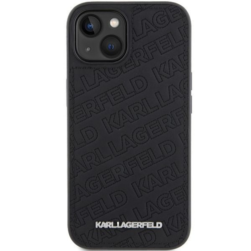 Karl Lagerfeld KLHCP15SPQKPMK Quilted K Pattern pevné puzdro pre Apple iPhone 15, čierne