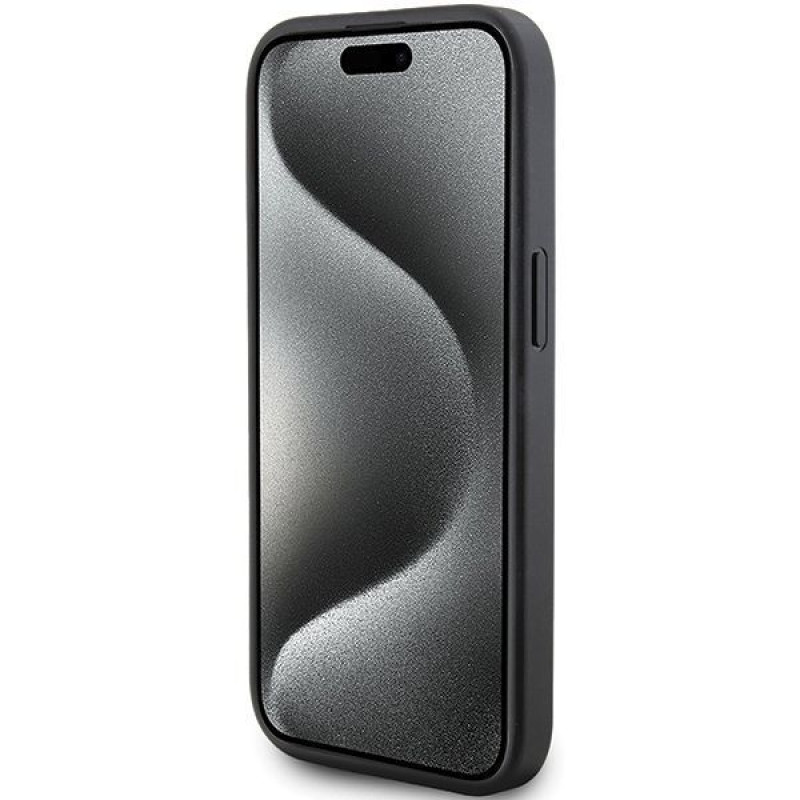 Karl Lagerfeld KLHCP15SPQKPMK Quilted K Pattern pevné puzdro pre Apple iPhone 15, čierne