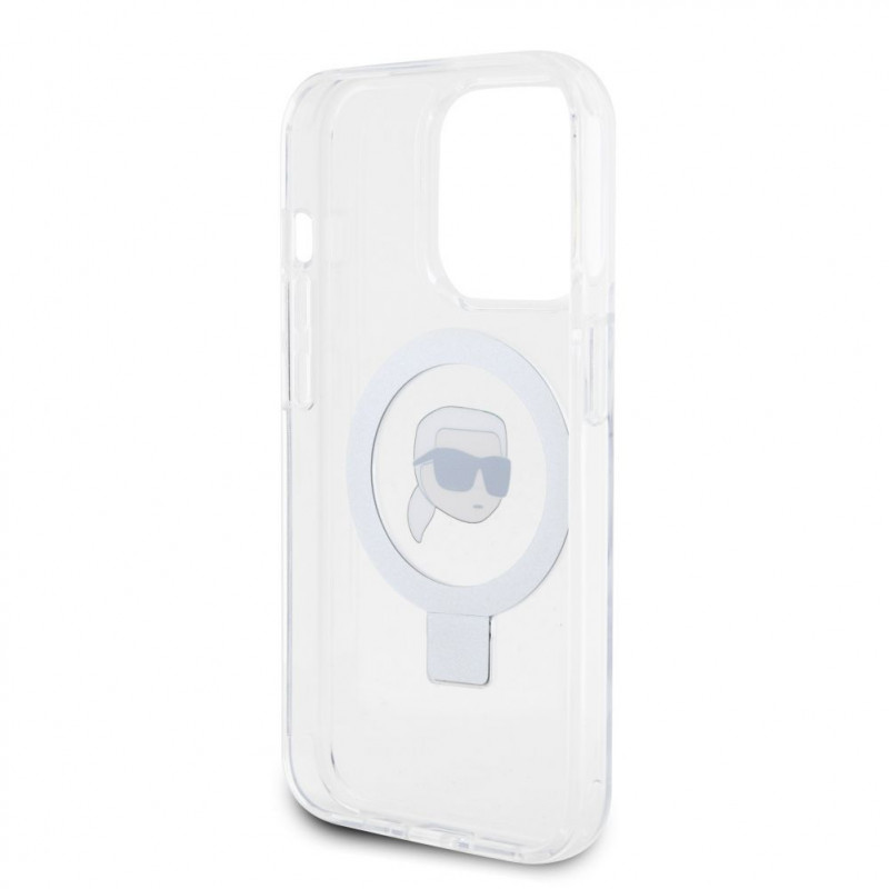 Karl Lagerfeld KLHMP15LHMRSKHH Ring Stand Karl Head MagSafe pevné puzdro pre Apple iPhone 15 Pro