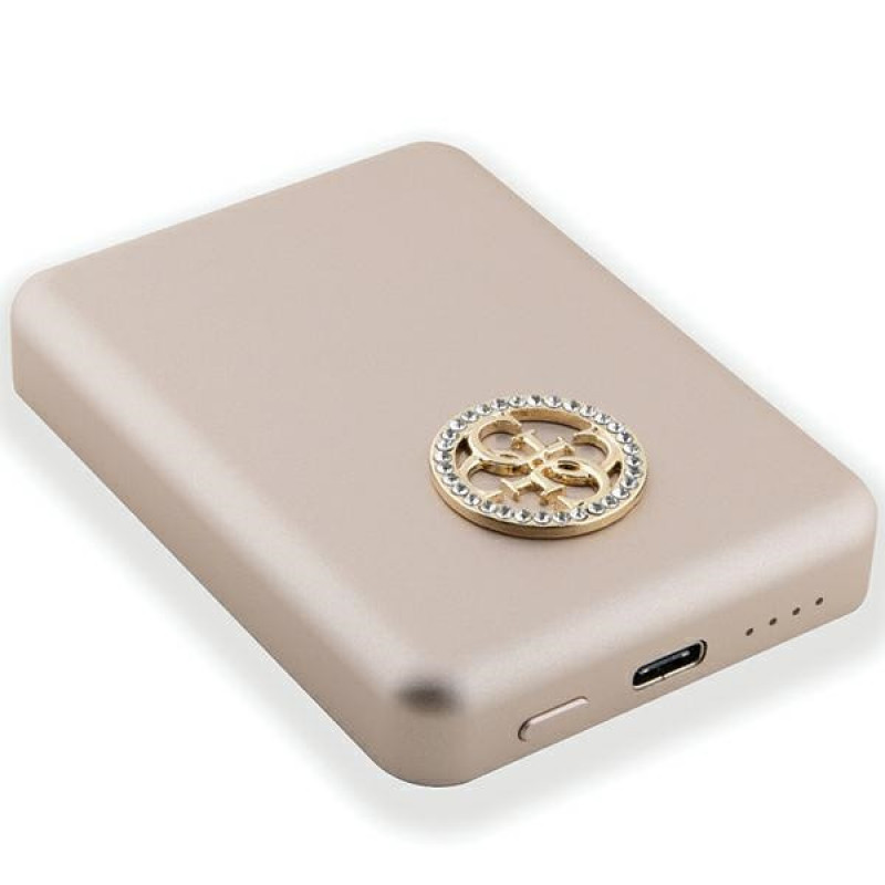 Guess GUPBM3AL4DMD powerbanka 3000 mAh, 5 W, MagSafe 4G Strassed Metal Logo, zlatá