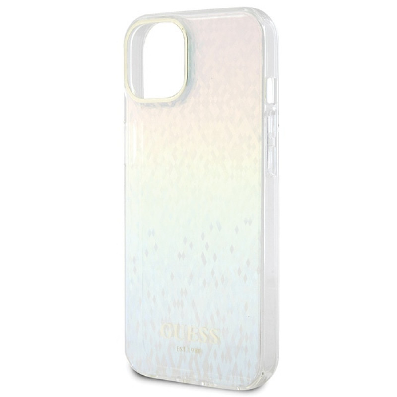 Guess GUHCP15SHDECMI IML Faceted Mirror Disco Iridescent pevné puzdro pre Apple iPhone 15, viacfarebné