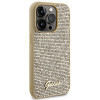 Guess GUHCP15LPMSDGSD Disco Metal Script pevné puzdro pre Apple iPhone 15 Pro, zlaté