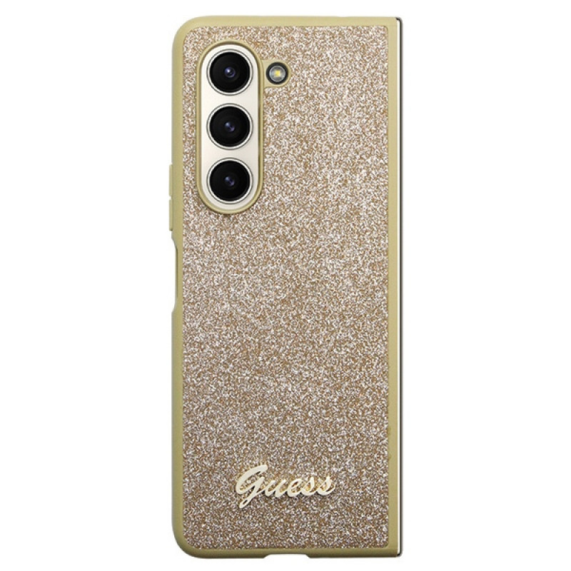 Guess GUHCZFD5HGGSHD Glitter Script Hardcase pre Samsung Galaxy Z Fold5, zlatý