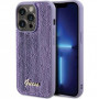 Guess GUHCP15XPSFDGSU Sequin Script Metal pevné puzdro pre Apple iPhone 15 Pro Max, fialové
