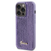 Guess GUHCP15XPSFDGSU Sequin Script Metal pevné puzdro pre Apple iPhone 15 Pro Max, fialové