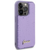 Guess GUHCP15XPSFDGSU Sequin Script Metal pevné puzdro pre Apple iPhone 15 Pro Max, fialové