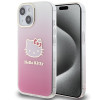 Hello Kitty HKHCP15SHDGKEP IML Gradient Electrop Kitty Head pevné puzdro pre Apple iPhone 15 6,1", ružové