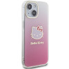Hello Kitty HKHCP15SHDGKEP IML Gradient Electrop Kitty Head pevné puzdro pre Apple iPhone 15 6,1", ružové