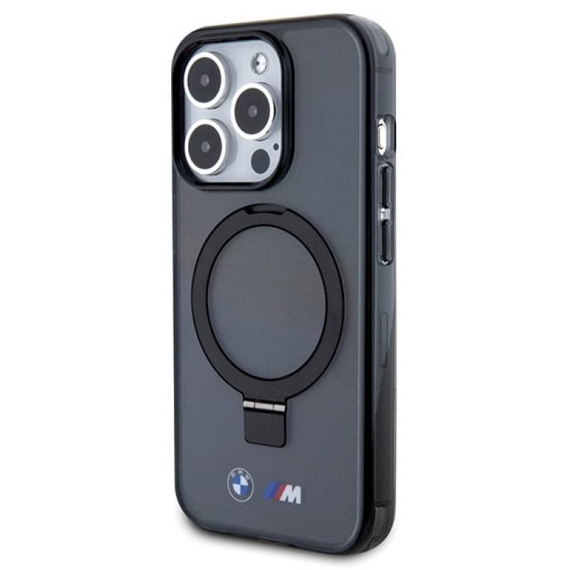 BMW BMHMP15LURSK Apple iPhone 15 Pro hardcase Ring Stand M Collection MagSafe, čierny