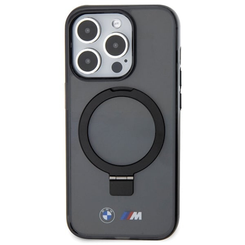 BMW BMHMP15LURSK Apple iPhone 15 Pro hardcase Ring Stand M Collection MagSafe, čierny