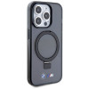 BMW BMHMP15LURSK Apple iPhone 15 Pro hardcase Ring Stand M Collection MagSafe, čierny
