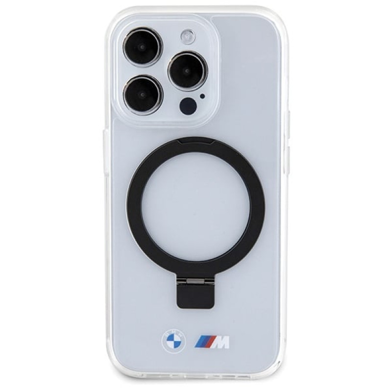 BMW BMHMP15LURST Apple iPhone 15 Pro puzdro Ring Stand M Collection MagSafe, priehľadné