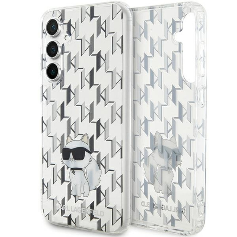 Karl Lagerfeld KLHCS23FEHNCMKLT Samsung Galaxy S23 FE (S711) pevné puzdro Monogram Choupette, transparentné