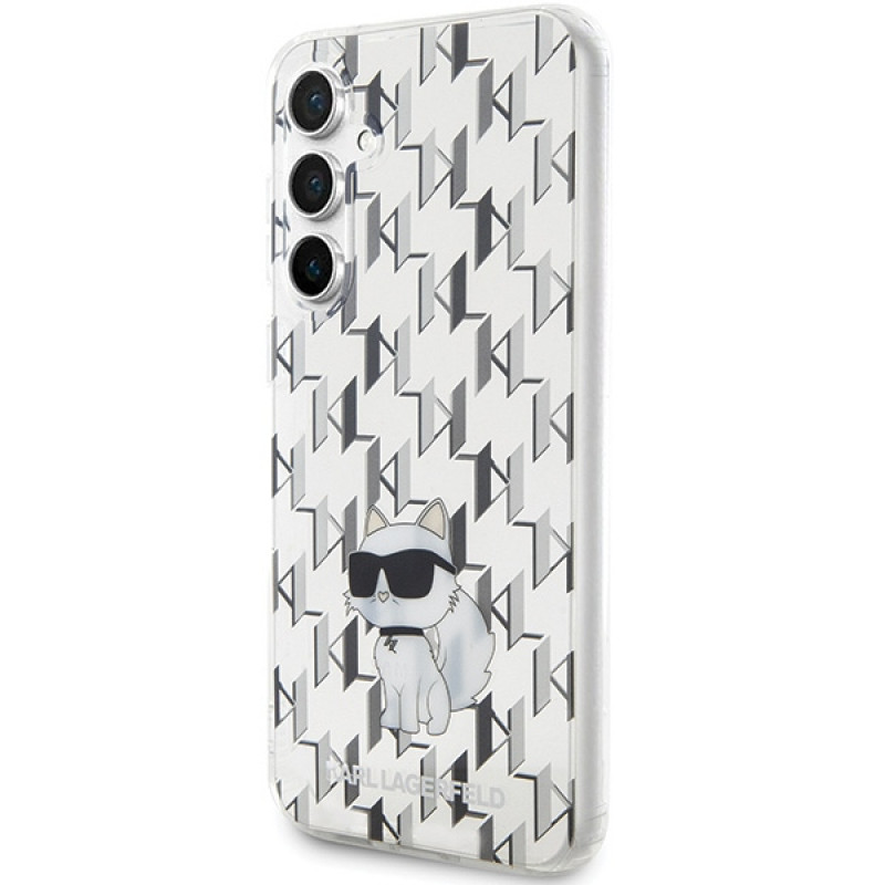Karl Lagerfeld KLHCS23FEHNCMKLT Samsung Galaxy S23 FE (S711) pevné puzdro Monogram Choupette, transparentné