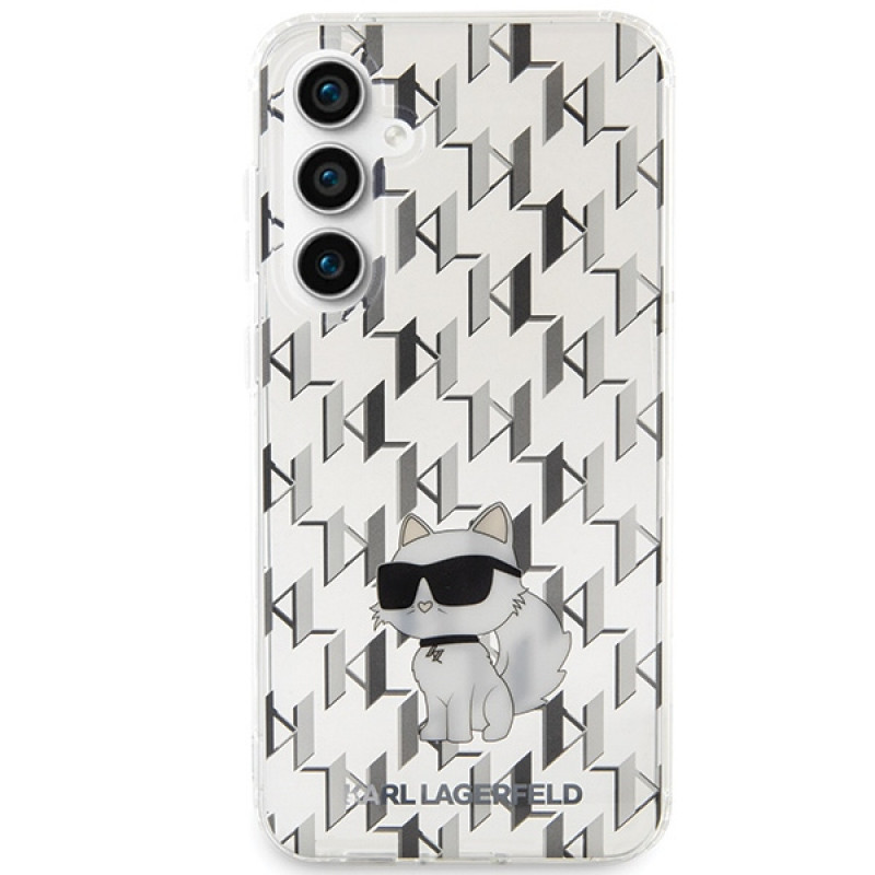 Karl Lagerfeld KLHCS23FEHNCMKLT Samsung Galaxy S23 FE (S711) pevné puzdro Monogram Choupette, transparentné