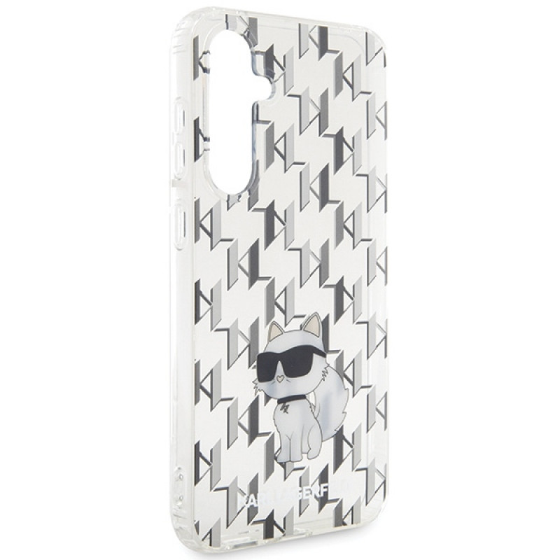 Karl Lagerfeld KLHCS23FEHNCMKLT Samsung Galaxy S23 FE (S711) pevné puzdro Monogram Choupette, transparentné