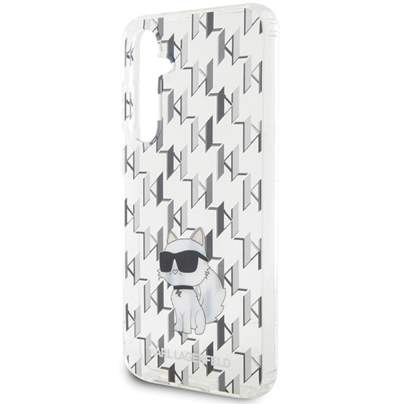 Karl Lagerfeld KLHCS23FEHNCMKLT Samsung Galaxy S23 FE (S711) pevné puzdro Monogram Choupette, transparentné