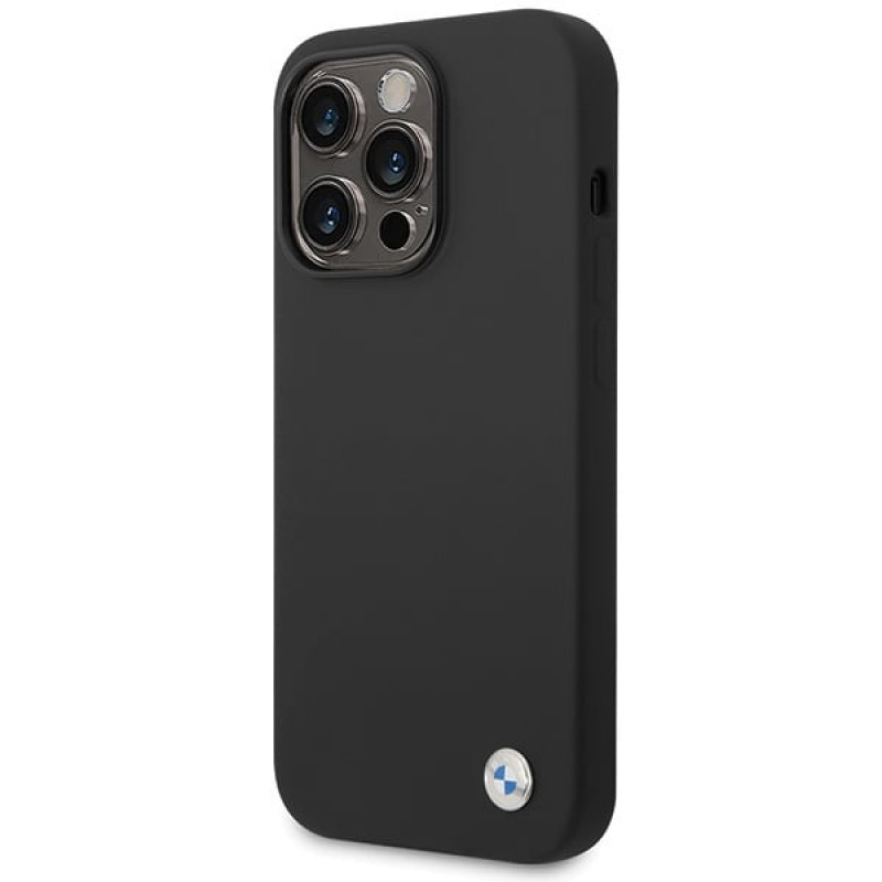BMW BMHCP15LSILBK Apple iPhone 15 Pro puzdro Silicone Metal Logo, čierne