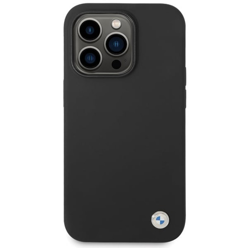 BMW BMHCP15LSILBK Apple iPhone 15 Pro puzdro Silicone Metal Logo, čierne