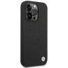 BMW BMHCP15LSILBK Apple iPhone 15 Pro puzdro Silicone Metal Logo, čierne