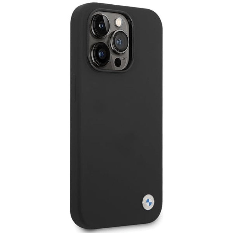 BMW BMHCP15LSILBK Apple iPhone 15 Pro puzdro Silicone Metal Logo, čierne