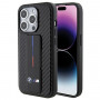 BMW BMHCP15LGSPCCK Apple iPhone 15 Pro hardcase Grip Stand Smooth & Carbon, čierny