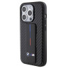 BMW BMHCP15LGSPCCK Apple iPhone 15 Pro hardcase Grip Stand Smooth & Carbon, čierny