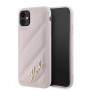 Karl Lagerfeld KLHCN61PQDSMGP Apple iPhone 11 / XR hardcase Diagonal Quilted Script, ružový