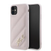 Karl Lagerfeld KLHCN61PQDSMGP Apple iPhone 11 / XR hardcase Diagonal Quilted Script, ružový