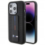 BMW BMHCP15LGSPPRK Apple iPhone 15 Pro hardcase Grip Stand Smooth & Perforated, čierny