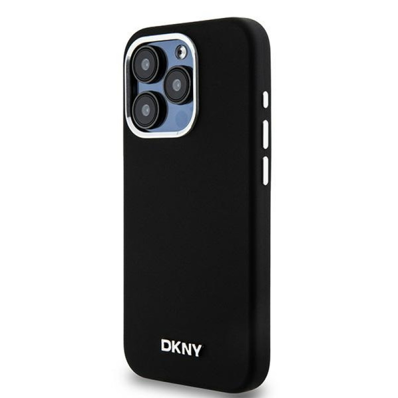 DKNY Apple iPhone 15 Pro puzdro hardcase Liquid Silicone Small Metal Logo MagSafe, čierne