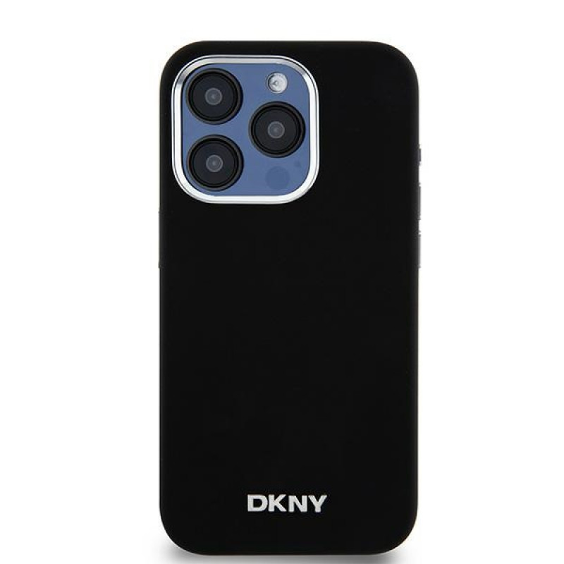 DKNY Apple iPhone 15 Pro puzdro hardcase Liquid Silicone Small Metal Logo MagSafe, čierne