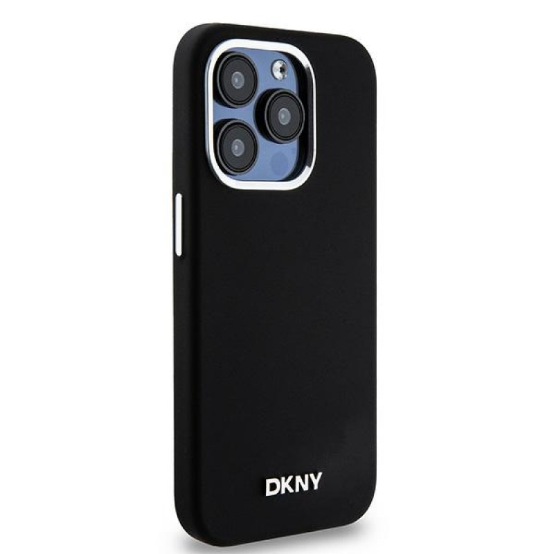 DKNY Apple iPhone 15 Pro puzdro hardcase Liquid Silicone Small Metal Logo MagSafe, čierne