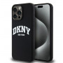 DKNY Apple iPhone 15 Pro Max hardcase Liquid Silicone White Printed Logo MagSafe, čierny
