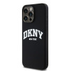 DKNY Apple iPhone 15 Pro Max hardcase Liquid Silicone White Printed Logo MagSafe, čierny