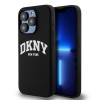 DKNY Apple iPhone 14 Pro pevné puzdro Liquid Silicone White Printed Logo MagSafe, čierne