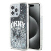 DKNY Apple iPhone 15 Pro Max pevné puzdro Liquid Glitter Big Logo, čierne