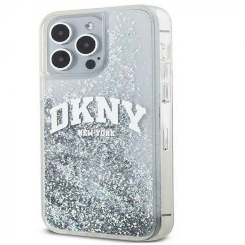 DKNY Apple iPhone 15 Pro Max pevné puzdro Liquid Glitter Big Logo
