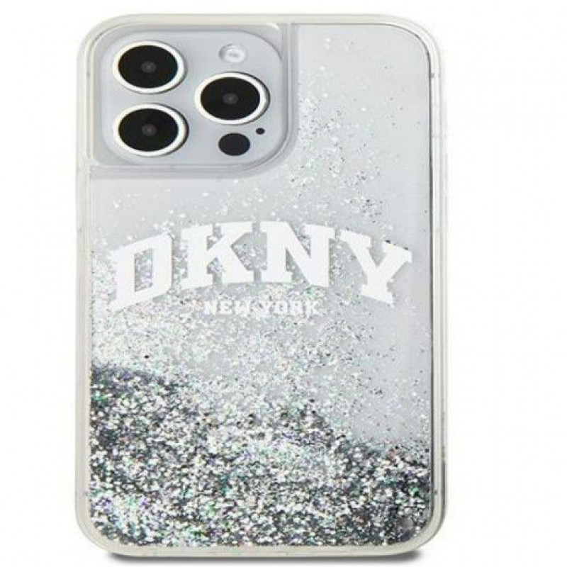 DKNY Apple iPhone 15 Pro Max pevné puzdro Liquid Glitter Big Logo