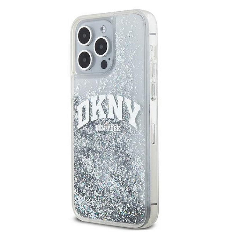 DKNY Apple iPhone 15 Pro Max pevné puzdro Liquid Glitter Big Logo