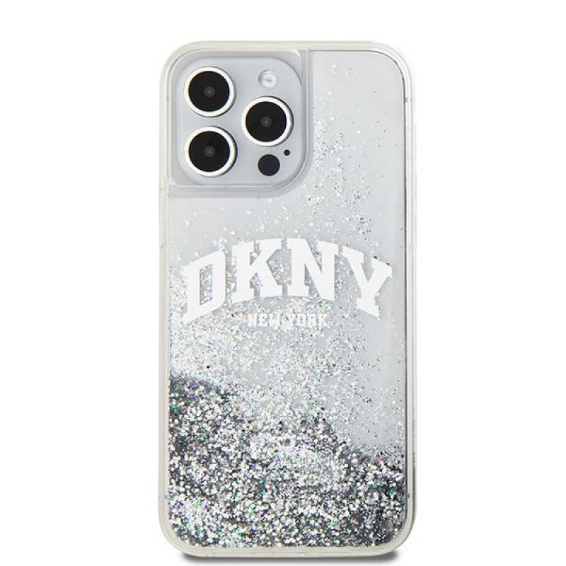 DKNY Apple iPhone 15 Pro Max pevné puzdro Liquid Glitter Big Logo