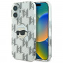 Karl Lagerfeld puzdro na Apple iPhone 16 IML Karl Head Electroplated, transparentné