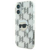 Karl Lagerfeld puzdro na Apple iPhone 16 IML Karl Head Electroplated, transparentné