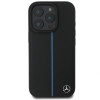 Mercedes MEHMP16L23RURBK Apple iPhone 16 Pro pevné puzdro MB Blue Line Leather MagSafe, čierne