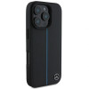Mercedes MEHMP16L23RURBK Apple iPhone 16 Pro pevné puzdro MB Blue Line Leather MagSafe, čierne