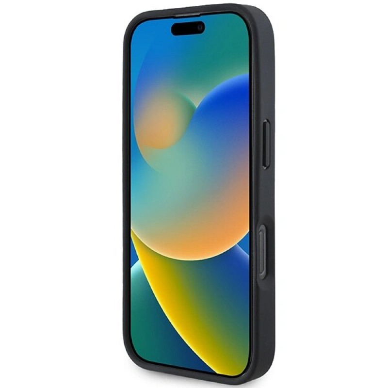 Mercedes MEHMP16L23RURBK Apple iPhone 16 Pro pevné puzdro MB Blue Line Leather MagSafe, čierne