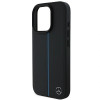 Mercedes MEHMP16L23RURBK Apple iPhone 16 Pro pevné puzdro MB Blue Line Leather MagSafe, čierne