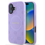 Guess Saffiano Peony Stamp MagSafe puzdro pre Apple iPhone 16, fialové
